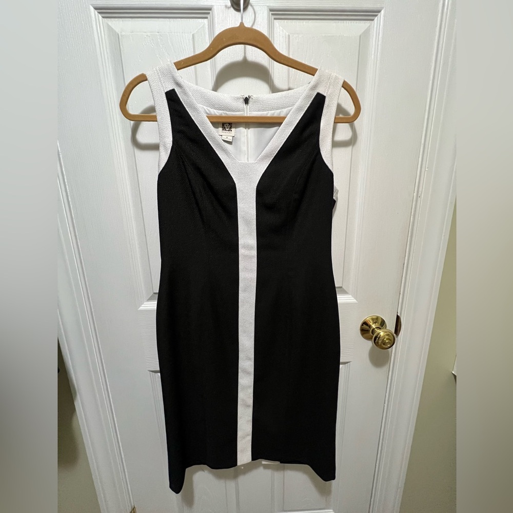 Anne Klein Black and White Midi Dress